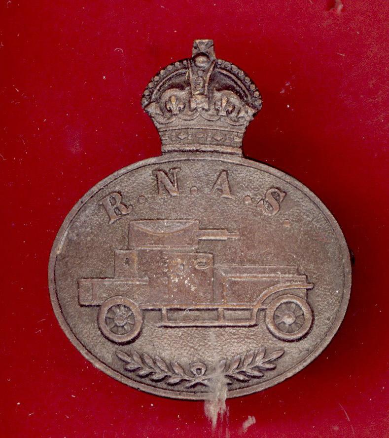 Royal Naval Air Service Armoured Car Section WW1 cap badge