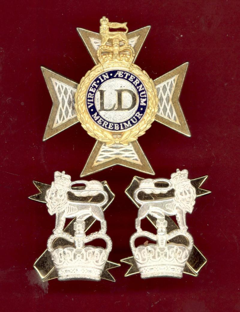 The Light Dragoons Officers dress cap and collar badges