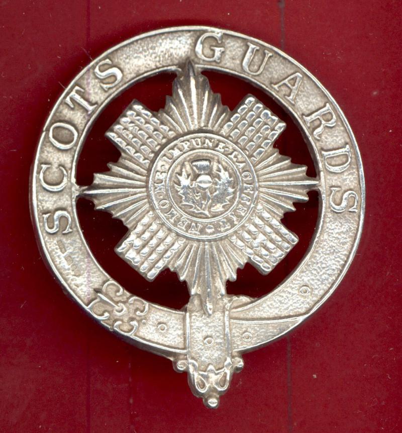 The Scots Guards Pipers Private Purchase H/M silver Glengarry badge