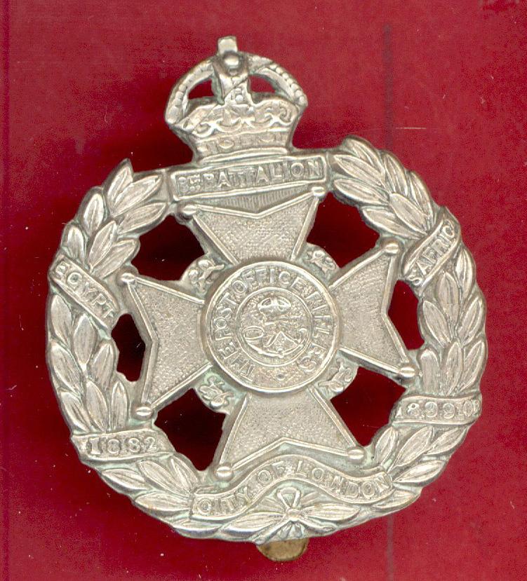 8th Bn.City of London Regt.Post Office Rifles OR's cap badge