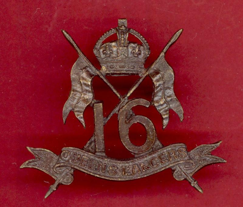 16th Queen's Royal Lancers Edwardian Officer's OSD cap badge