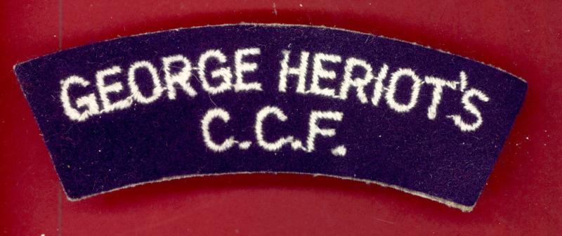 Scottish GEORGE HERIOT'S / C.C.F. cloth shoulder title