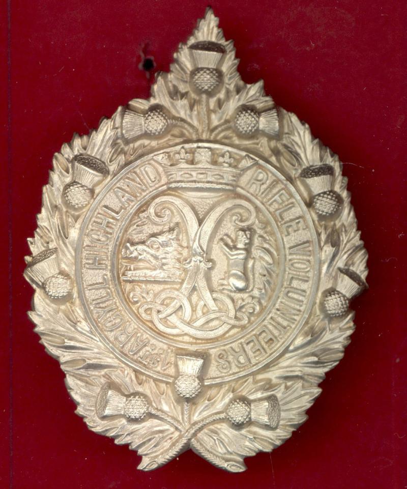 Scottish 1st Argyll Highland Rifle Volunteers Victorian glengarry badge.