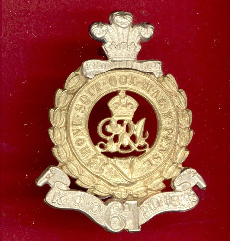 Indian Army. 61st King George’s Own Pioneers WW1 capbadge