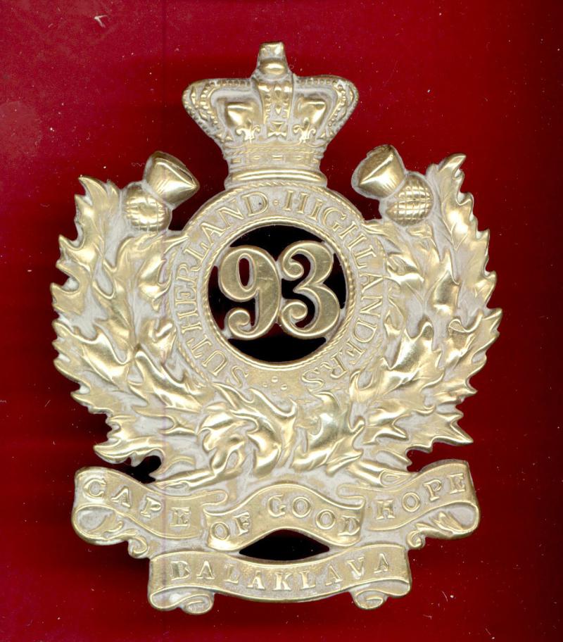 Scottish 93rd Sutherland Highlanders Regiment of Foot Victorian OR's glengarry badge