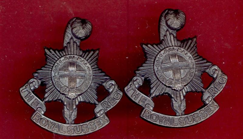 The Royal Sussex Regiment Officer OSD collar badges