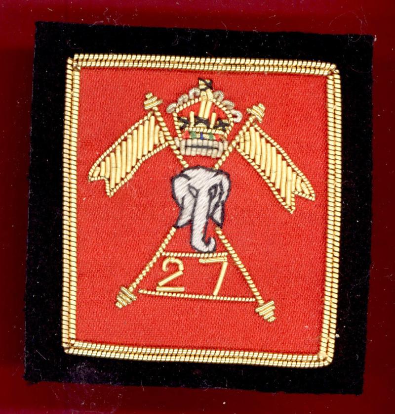 27th Lancers bullion badge