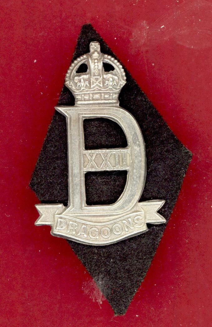 22nd Dragoons WW2 OR's cap badge