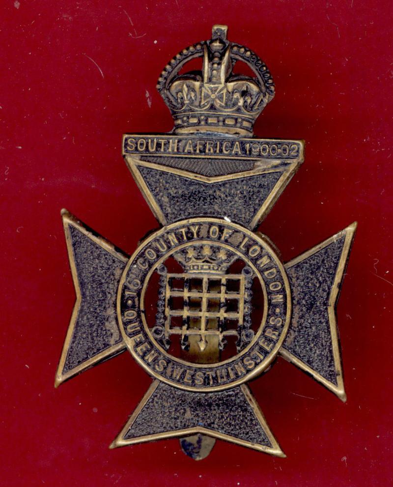 16th County of London Bn. Queen's Westminster Rifles cap badge