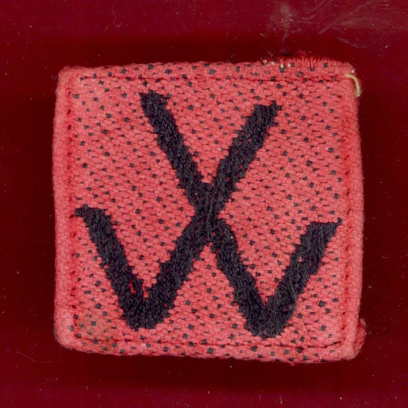 Indian Army WW2 15th Indian Corps cloth formation sign