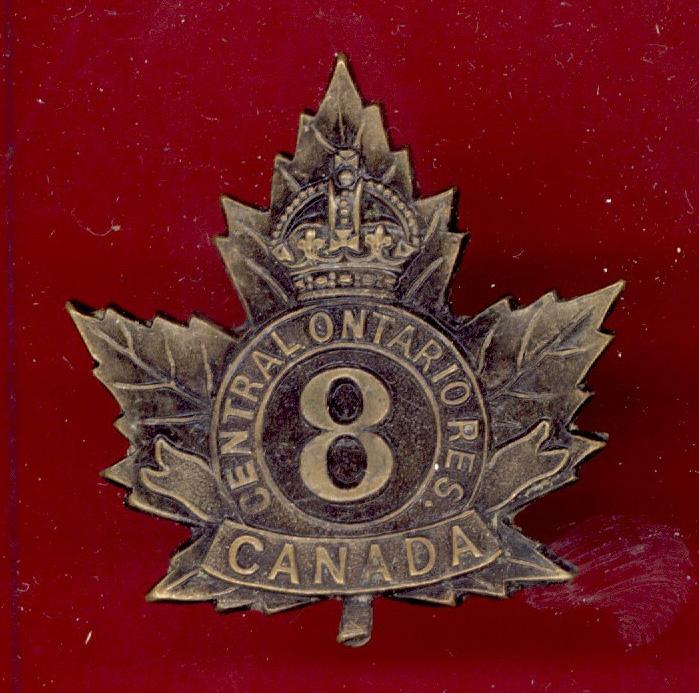 Canadian 8th Ontario Central Reserve Regiment WW1 CEF cap badge