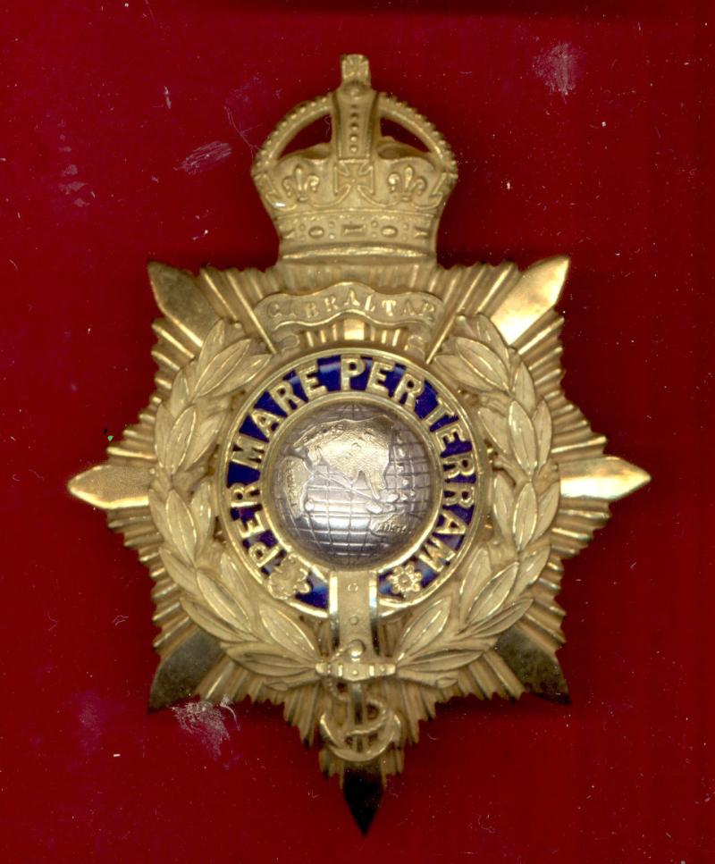 Royal Marines Officer's helmet plate.