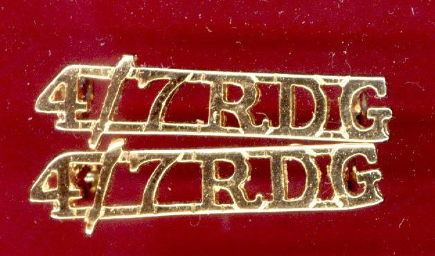 4/7RDG 4th/7th Royal Dragoon Guards Officer's shoulder titles