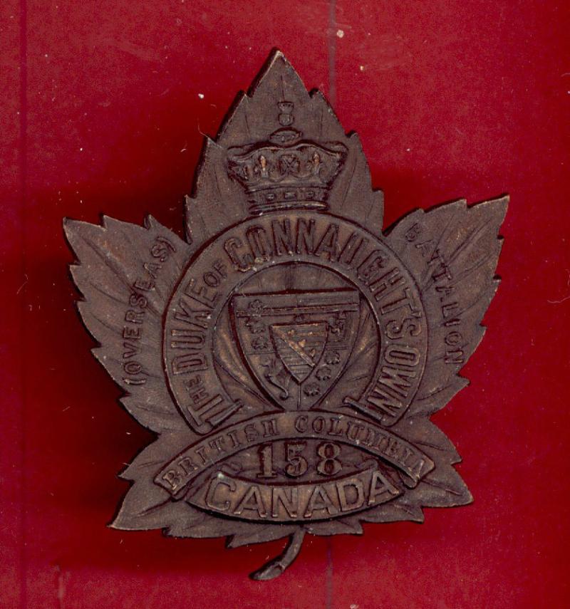 Canadian 158th Vancouver, British Columbia Bn. WW1 CEF cap badge