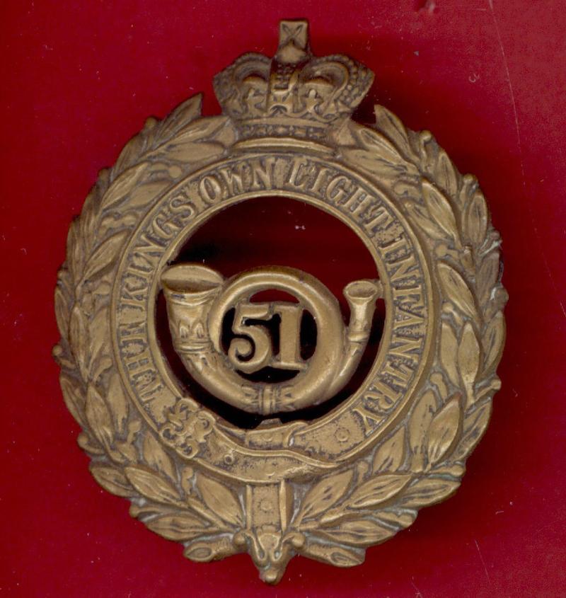 51st The King's Own Light Infantry Regiment of Foot Victorian glengarry badge