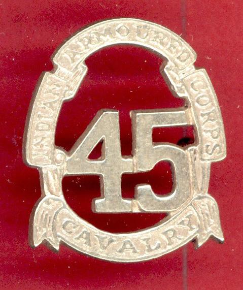 Indian Army 45th Cavalry Indian Armoured Corps WW2 cap badge