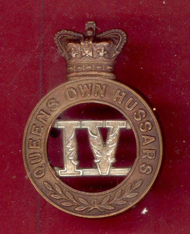 4th Queen's Own Hussars Victorian OR's cap badge