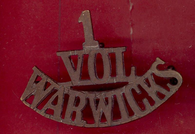 1 / VOL / WARWICKS WW1 1st Volunteers Warwickshire Regiment shoulder title