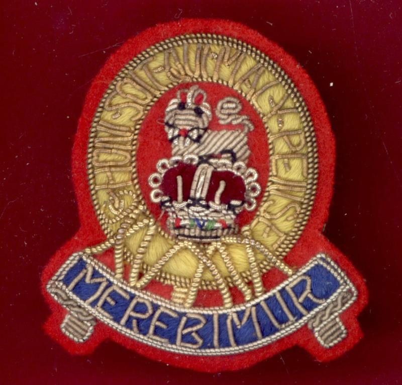 15th/19th King's Hussars Officer's EIIR bullion beret badge