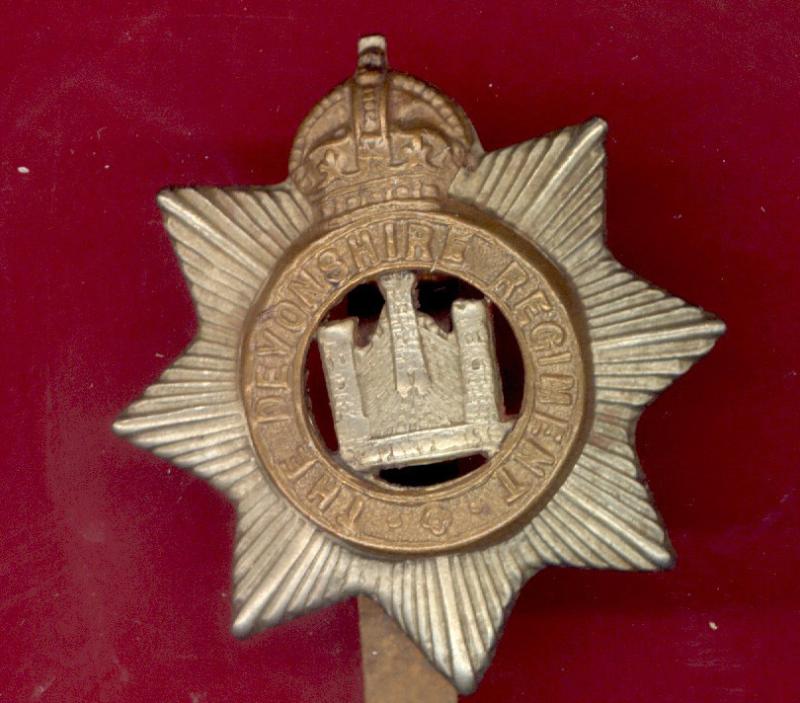 The Devonshire Regiment WW1 OR's cap badge