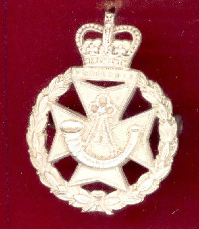 The Green Jackets Brigade Officer's H/M silver cap badge