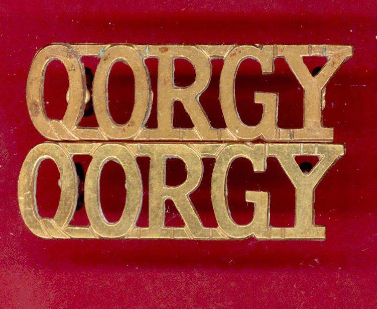 Q.O.R.G.Y. Glasgow Yeomanry shoulder titles