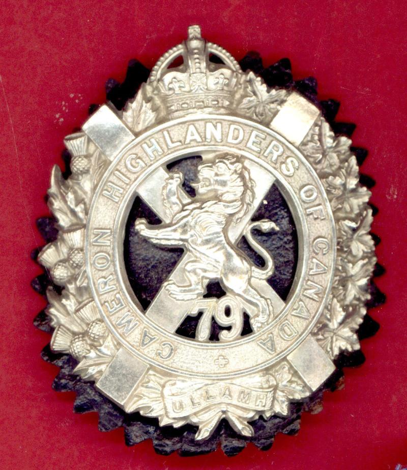 Canadian Militia 79th Cameron Highlanders of Canada Pipers feather bonnet badge