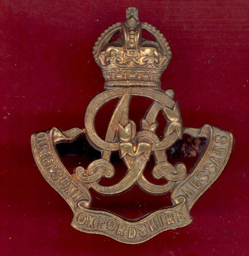 Queens Own Oxfordshire Hussars Officer's OSD cap badge.