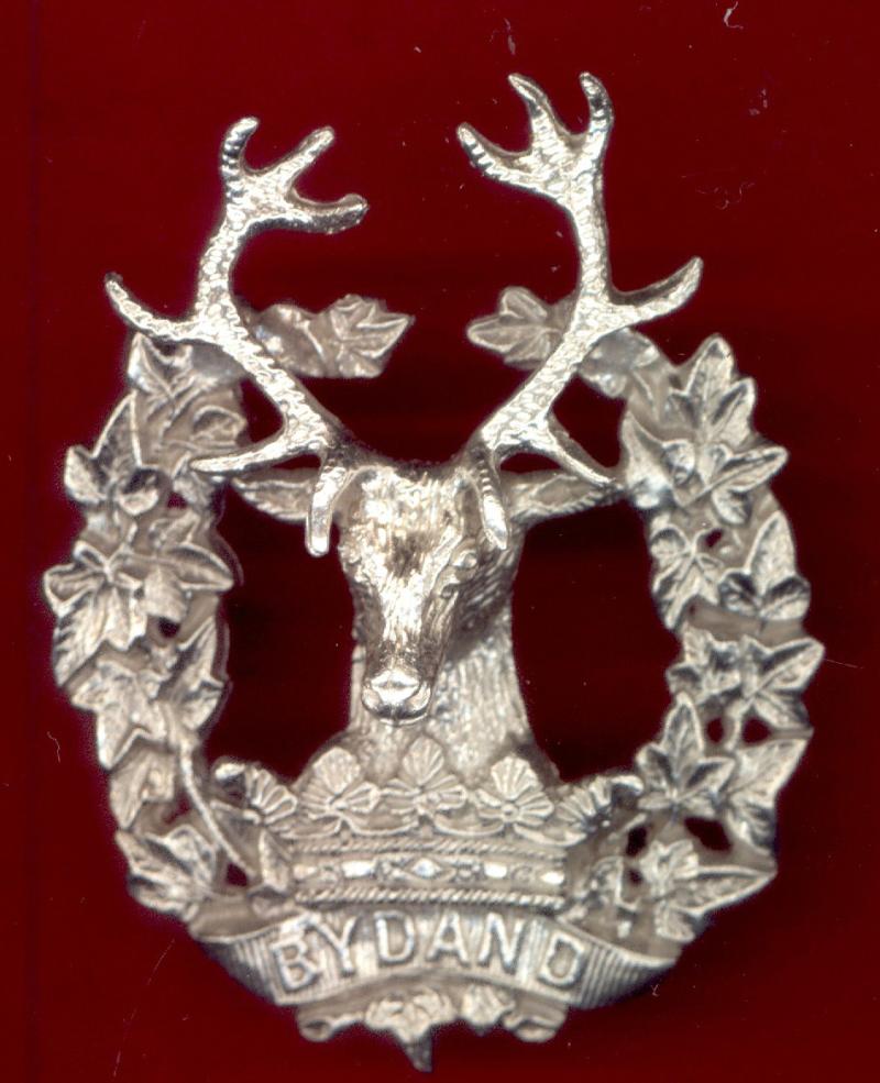 Scottish Gordon Highlanders Officer's H/M silver glengarry badge