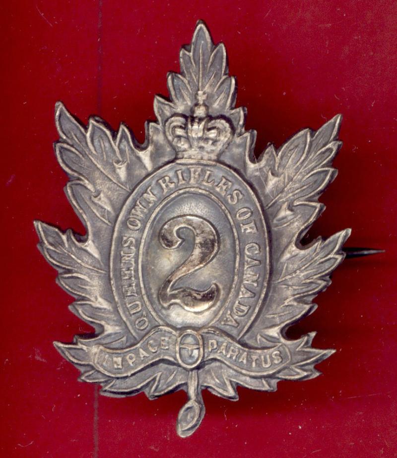 Canadian Militia 2nd Queen's Own Rifles of Canada Victorian cap badge