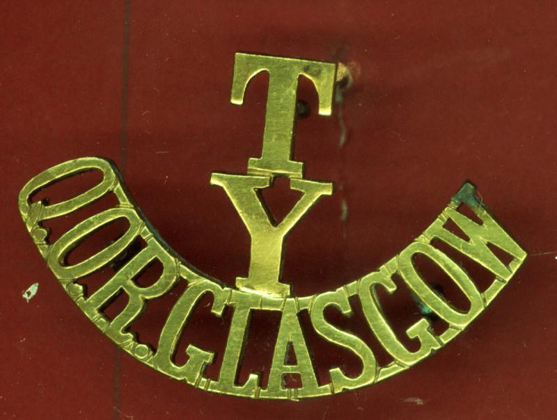 T / Y / Q.O.R.GLASGOW Yeomanry WW1 shoulder title