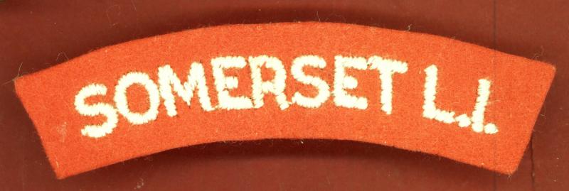 SOMERSET L.I. Somerset Light Infantry WW2 cloth shoulder title