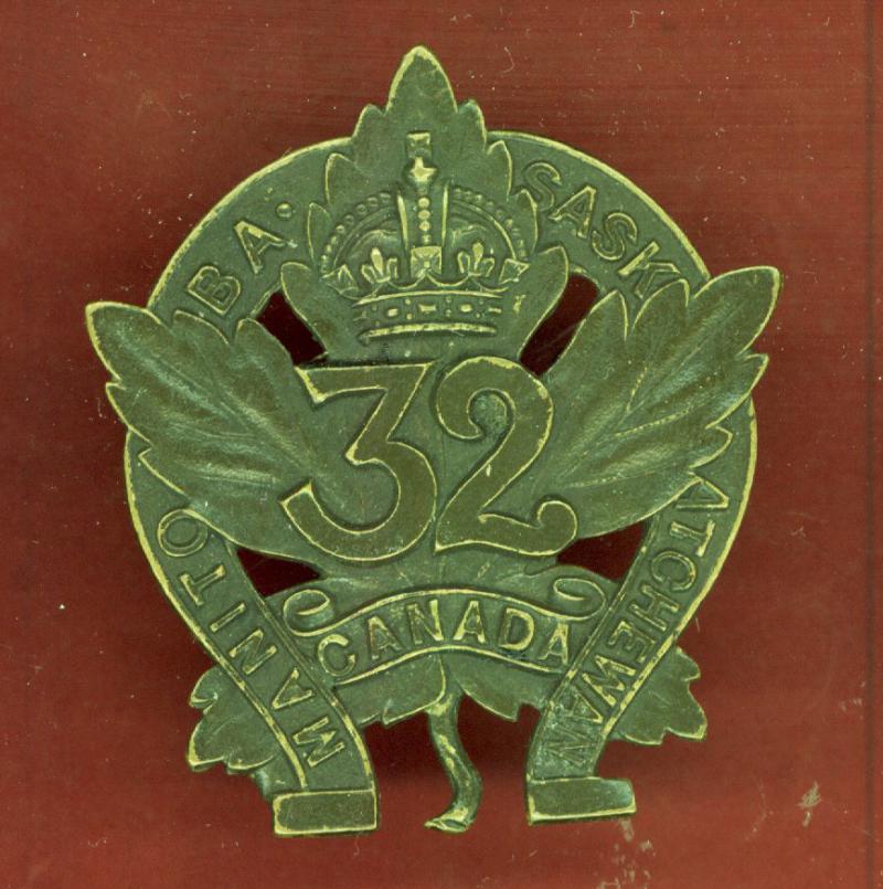 Canadian 32nd Manitoba & Saskatchewan WW1 CEF OR's cap badge