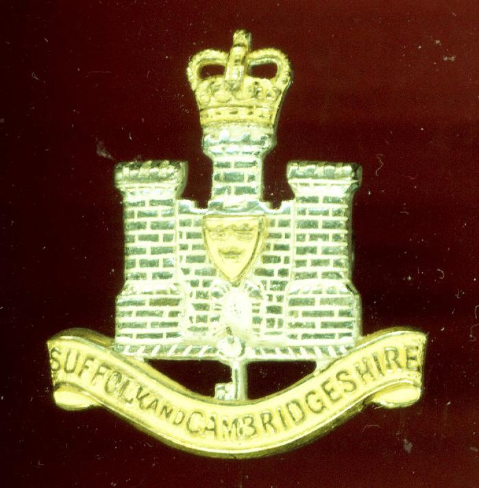 Suffolk and Cambridgeshire Regiment Officer cap badge.