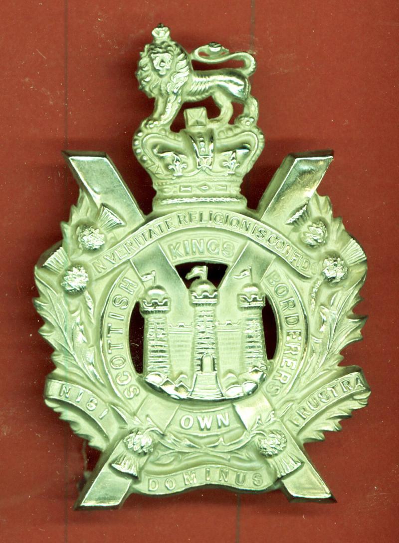 King's Own Scottish Borderers Victorian NCO's helmet plate centre