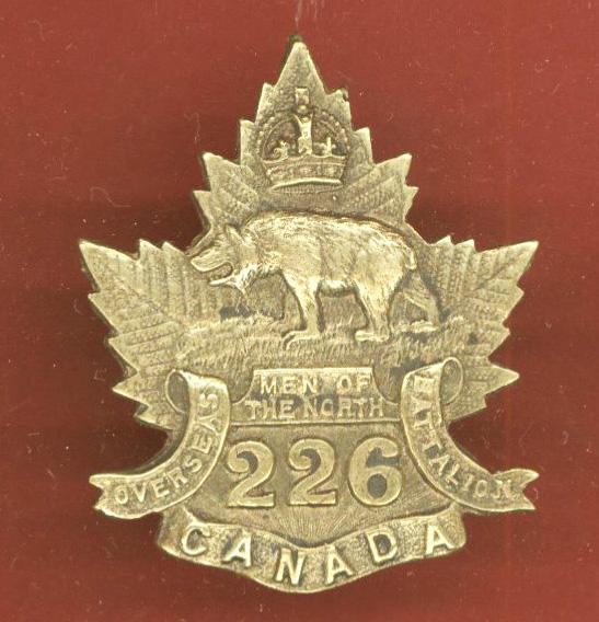 Canadian 226th Men of the North Infantry Bn. WW1 CEF cap badge