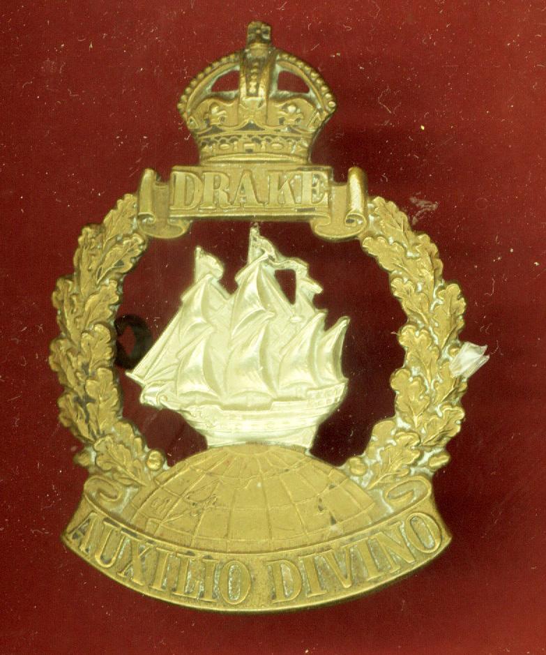 1st Drake Bn. Royal Naval Division WW1 cap badge