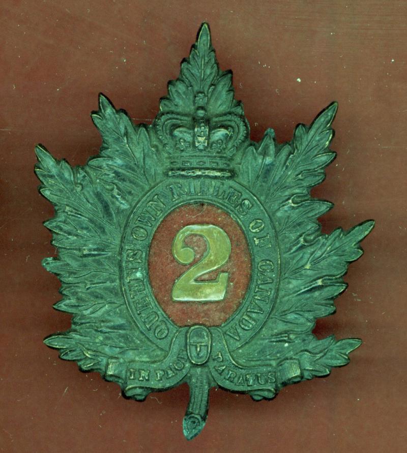 Canadian Militia 2nd Queen's Own Rifles of Canada Victorian glengarry badge