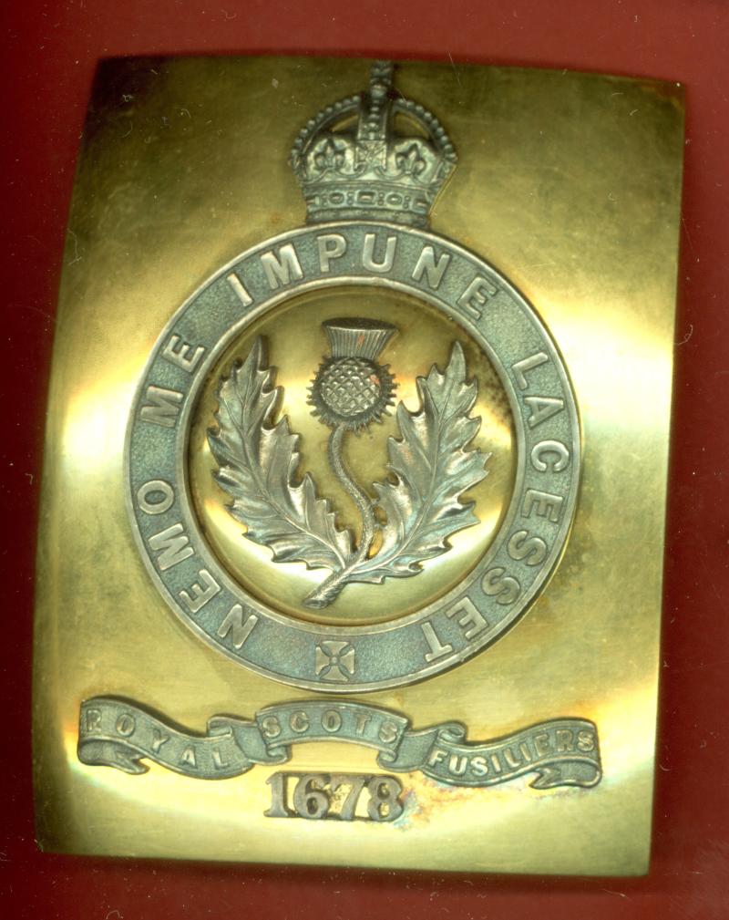 Scottish Royal Scots Fusiliers Officer's shoulder belt plate