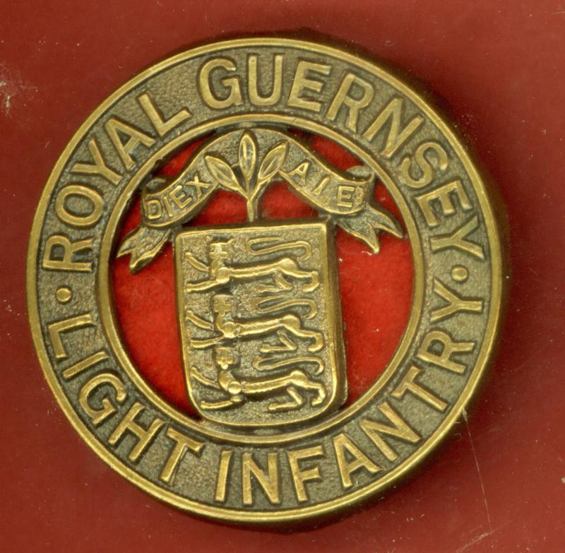 Royal Guernsey Light Infantry Victorian OR's helmet plate centre.