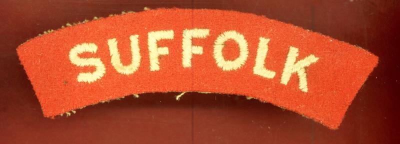 SUFFOLK The Suffolk Regiment WW2 cloth shoulder title