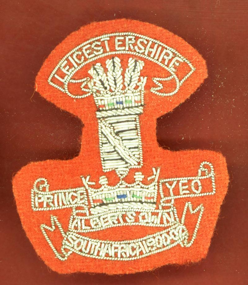 The P.A.O. Leicestershire Yeomanry NCO's bullion arm badge