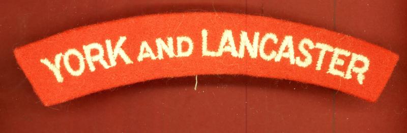 YORK & LANCASTER Regiment WW2 cloth shoulder title