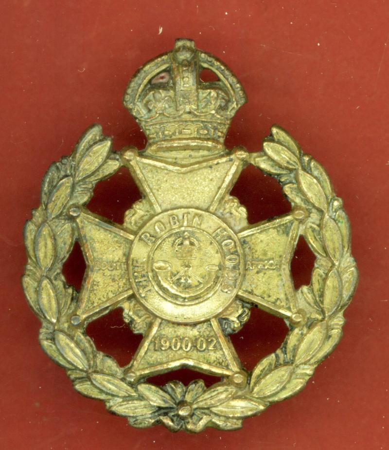 The Robin Hood Rifles WW1 OR's cap badge