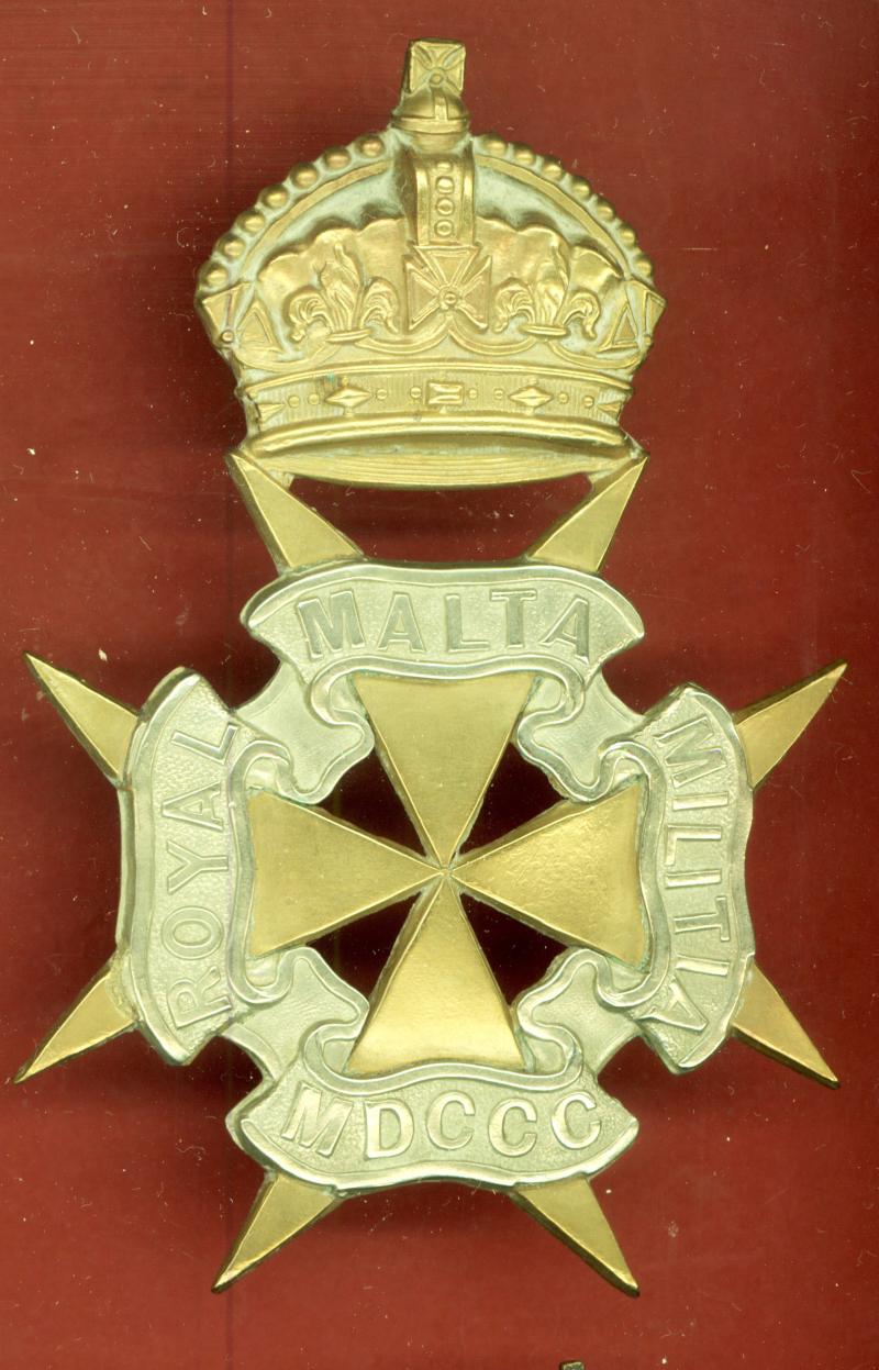 Royal Malta Militia Victorian OR’s helmet plate