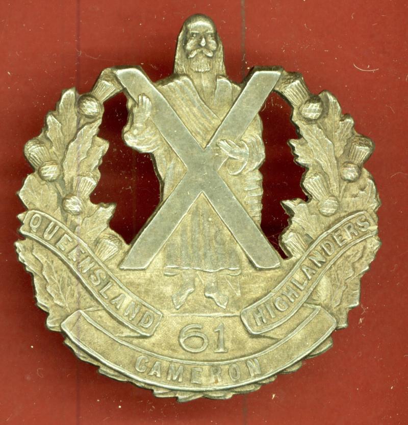 Australian 61st Queensland Cameron Highlanders glengarry badge