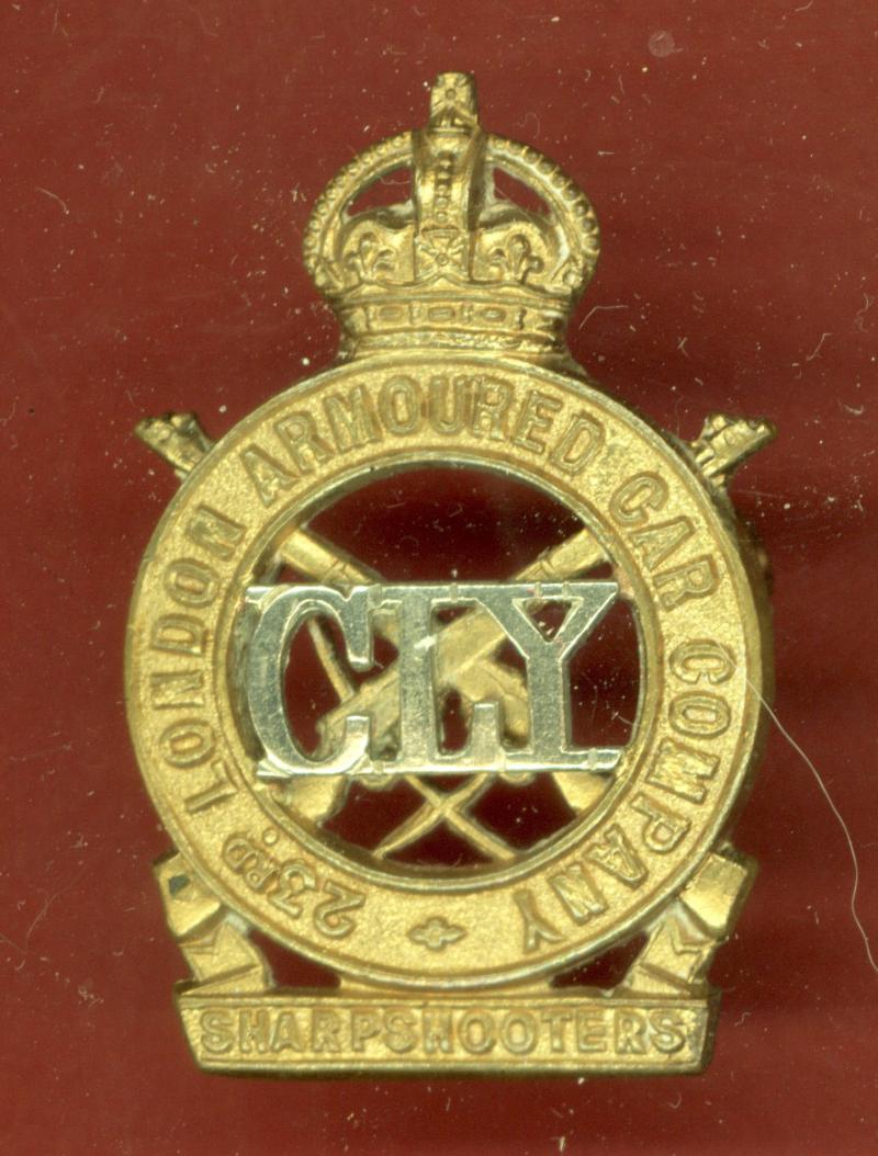 23rd London Armoured Car Company County of London Yeomanry OR's cap badge