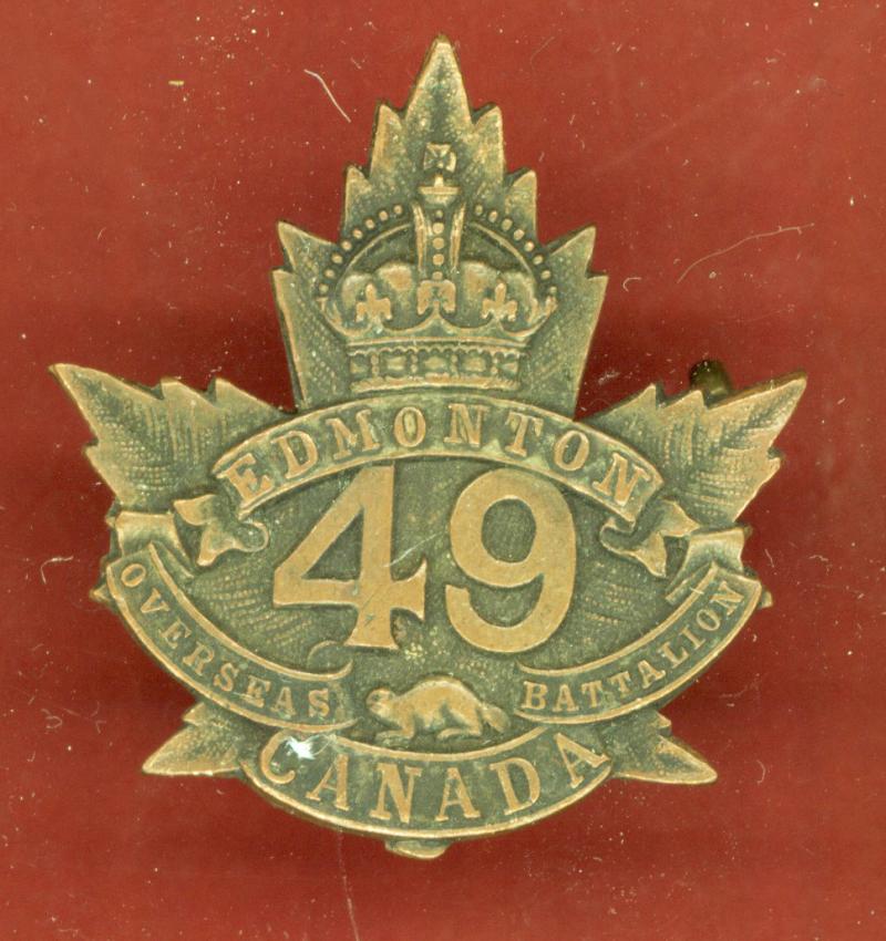 Canadian 49th Edmonton Bn. WW1 CEF cap badge