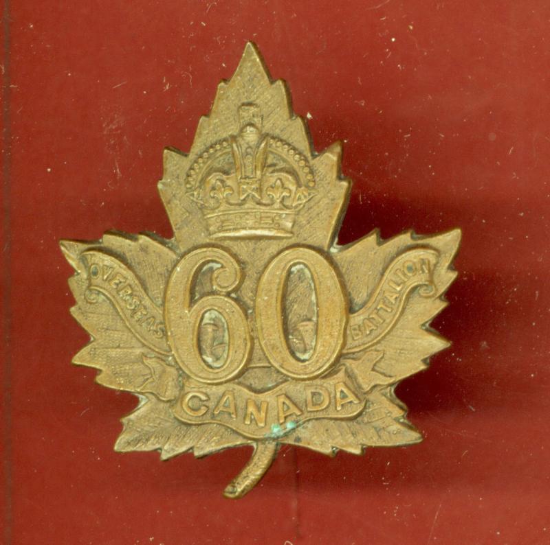 Canadian 60th Montreal Bn. WW1 CEF cap badge