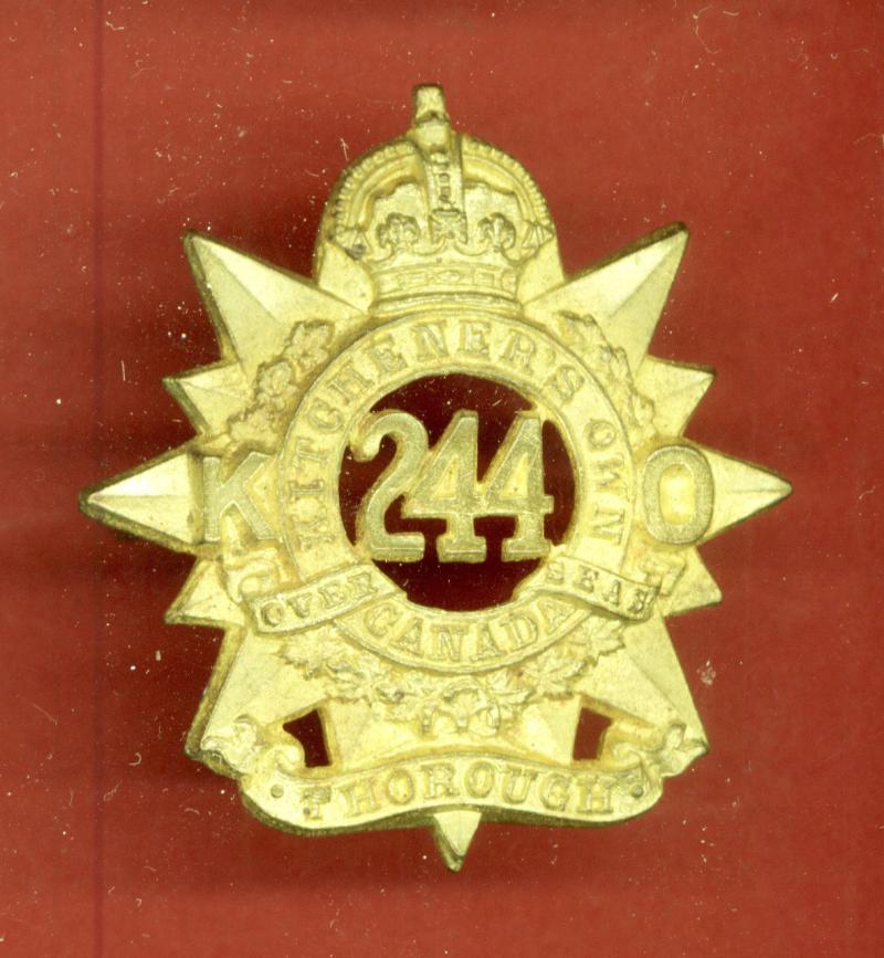 Canadian 244th Montreal, Kitchener's Own Bn. WW1 CEF cap badge